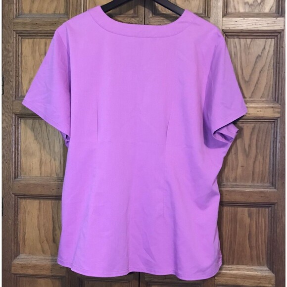 Purple Label by Healing Hands Scrub Top Women's 3X Plum Medical Vet Nurse Pocket - Picture 4 of 8